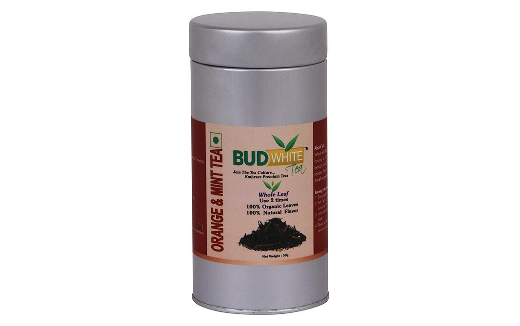 Bud White Orange & Mint Tea    Tin  50 grams